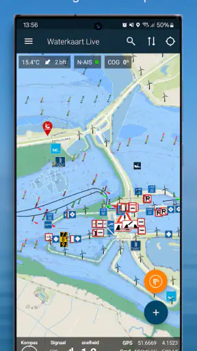 Waterkaart Live - Routes, AIS screenshot 1