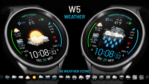 Weather watch face W5 screenshot