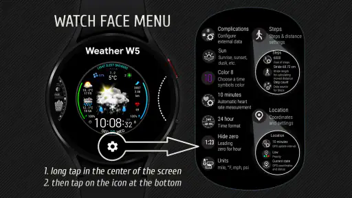 Weather watch face W5 screenshot