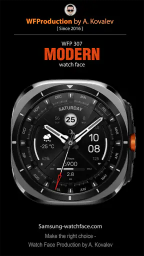 WFP 307 Modern watch face screenshot 1