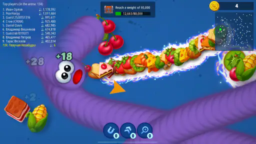 Worms Zone .io – Żarłoczny wąż screenshot