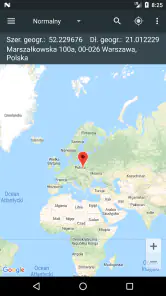 Współrzędne Mapy screenshot