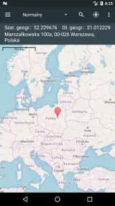 Współrzędne Mapy screenshot