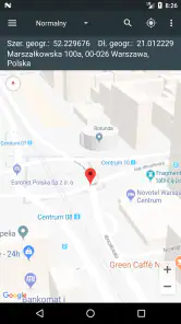 Współrzędne Mapy screenshot