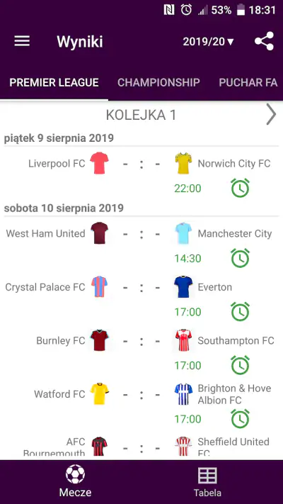 Wyniki dla Premier League 2025 screenshot 1