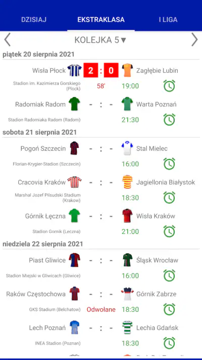Wyniki na żywo dla Ekstraklasy screenshot 1