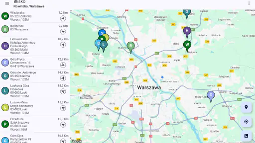 Wyszukiwarka gór i szczytów screenshot